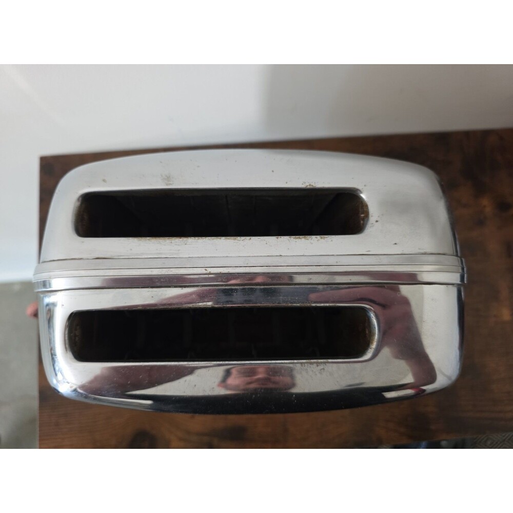VTG Toastmaster 1B14 Chrome Two-Slice Art Deco Toaster For Parts